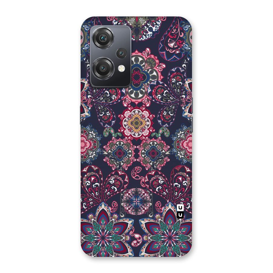 Navy Blue Bloom Pattern Back Case for OnePlus Nord CE 2 Lite 5G