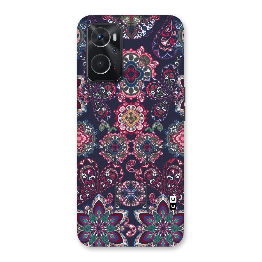 Navy Blue Bloom Pattern Back Case for Oppo K10 4G