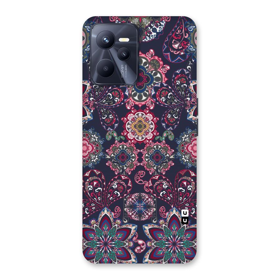 Navy Blue Bloom Pattern Back Case for Realme C35