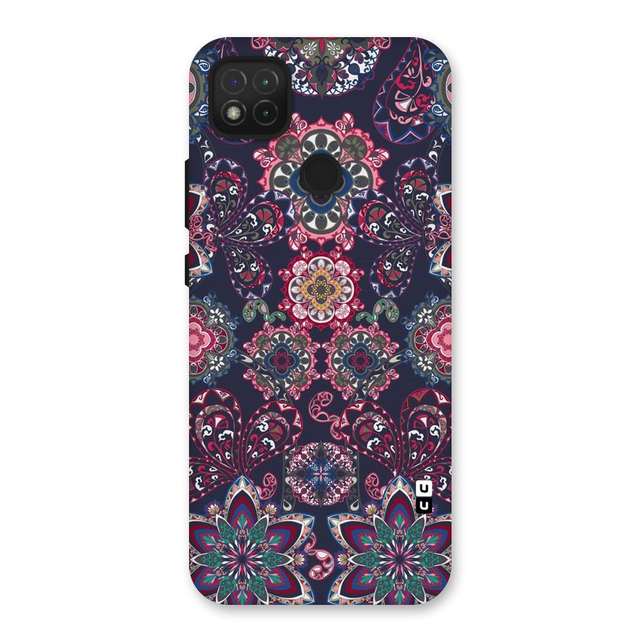 Navy Blue Bloom Pattern Back Case for Redmi 9 Activ
