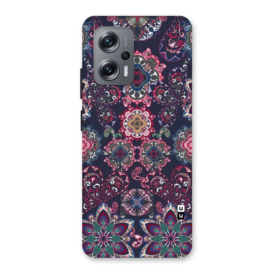 Navy Blue Bloom Pattern Back Case for Redmi K50i