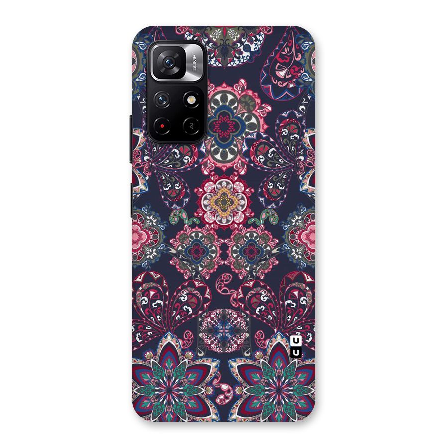 Navy Blue Bloom Pattern Back Case for Redmi Note 11T 5G