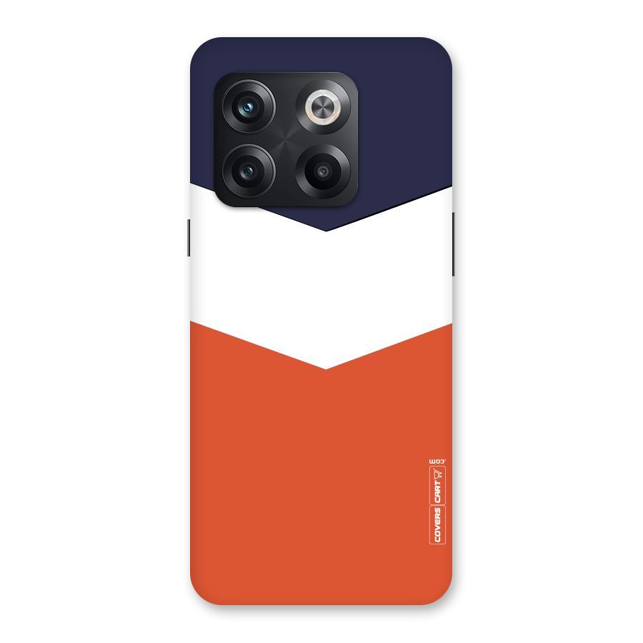 Navy Blue White Orange Arrow Back Case for OnePlus 10T