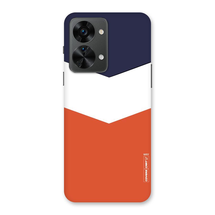 Navy Blue White Orange Arrow Back Case for OnePlus Nord 2T