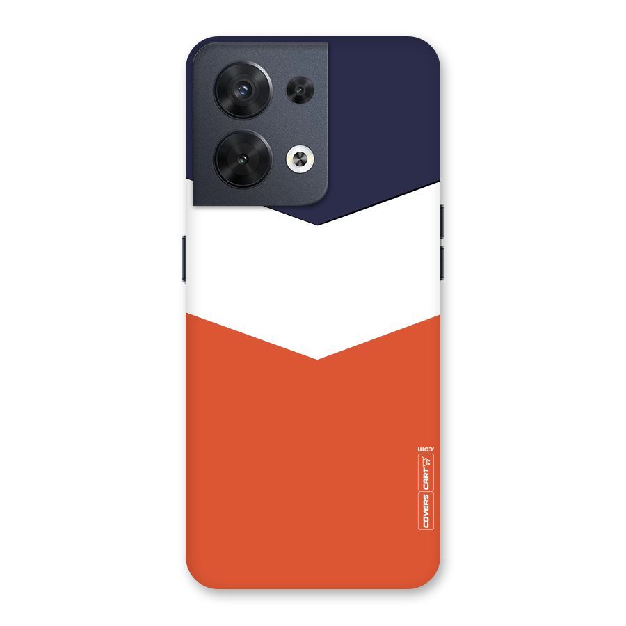 Navy Blue White Orange Arrow Back Case for Oppo Reno8 5G
