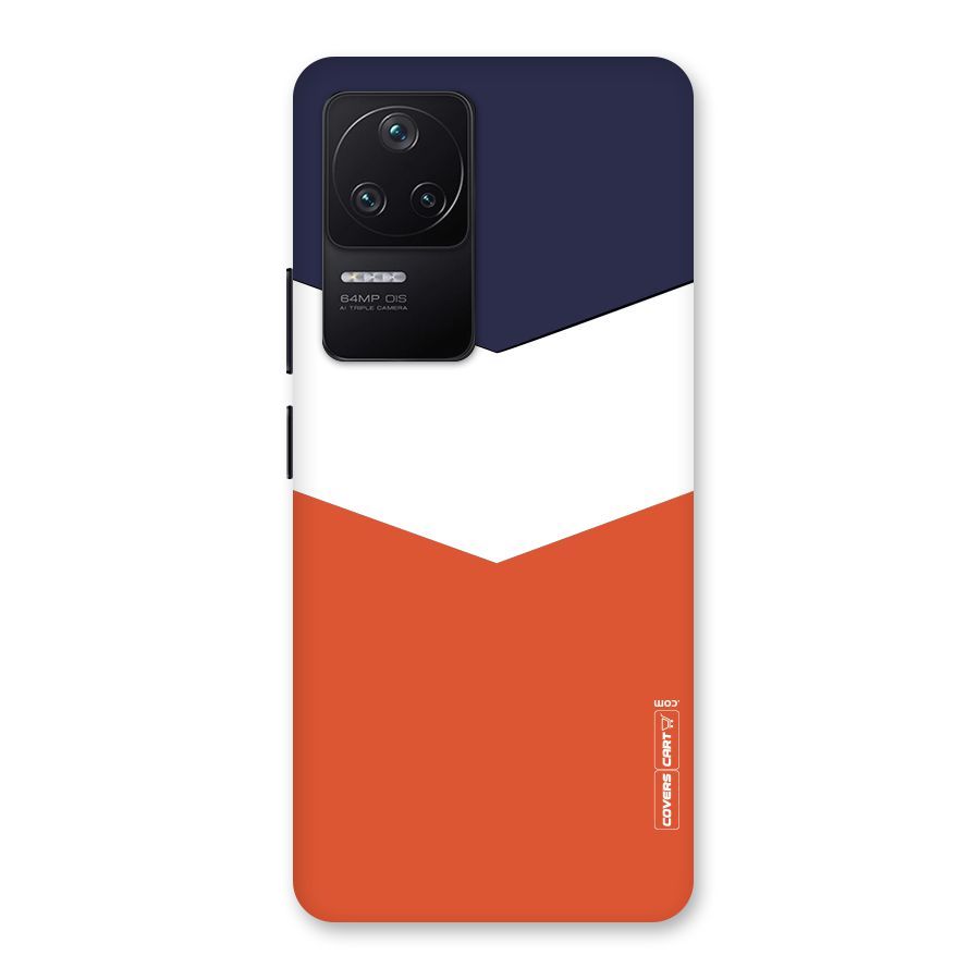 Navy Blue White Orange Arrow Back Case for Poco F4 5G
