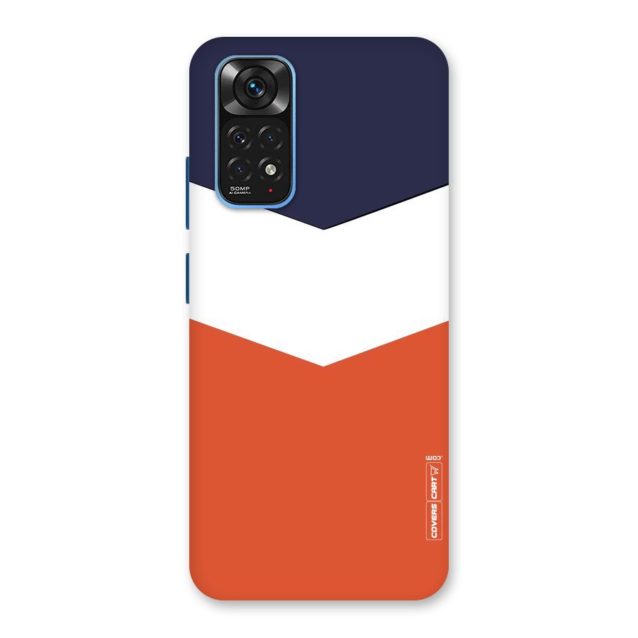 Navy Blue White Orange Arrow Back Case for Redmi Note 11S