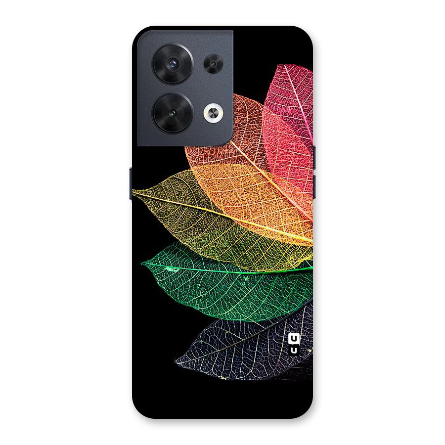 Net Leaf Color Design Back Case for Oppo Reno8 5G