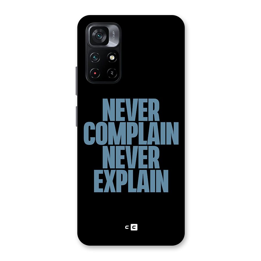 Never Complain Never Explain Back Case for Poco M4 Pro 5G