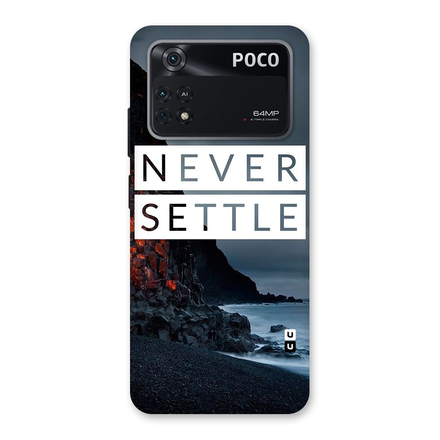 Never Settle Dark Beach Back Case for Poco M4 Pro 4G