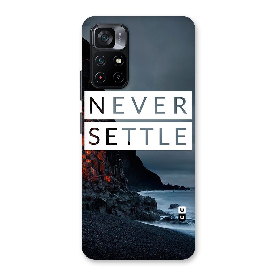 Never Settle Dark Beach Back Case for Poco M4 Pro 5G