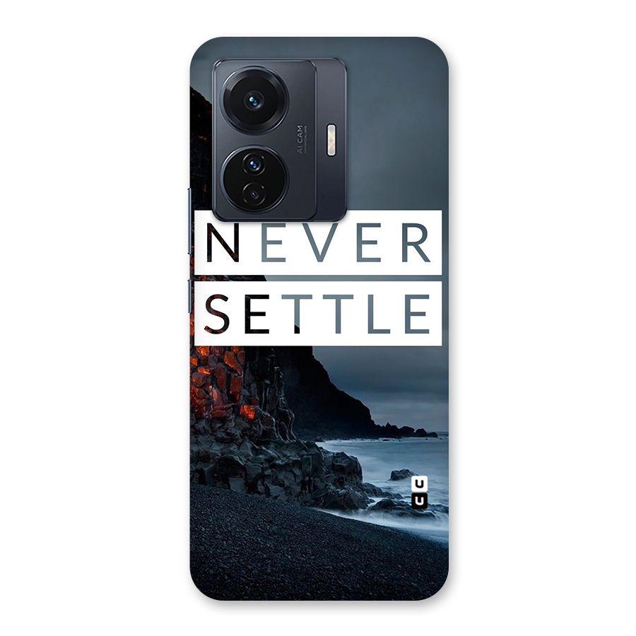 Never Settle Dark Beach Back Case for Vivo T1 Pro