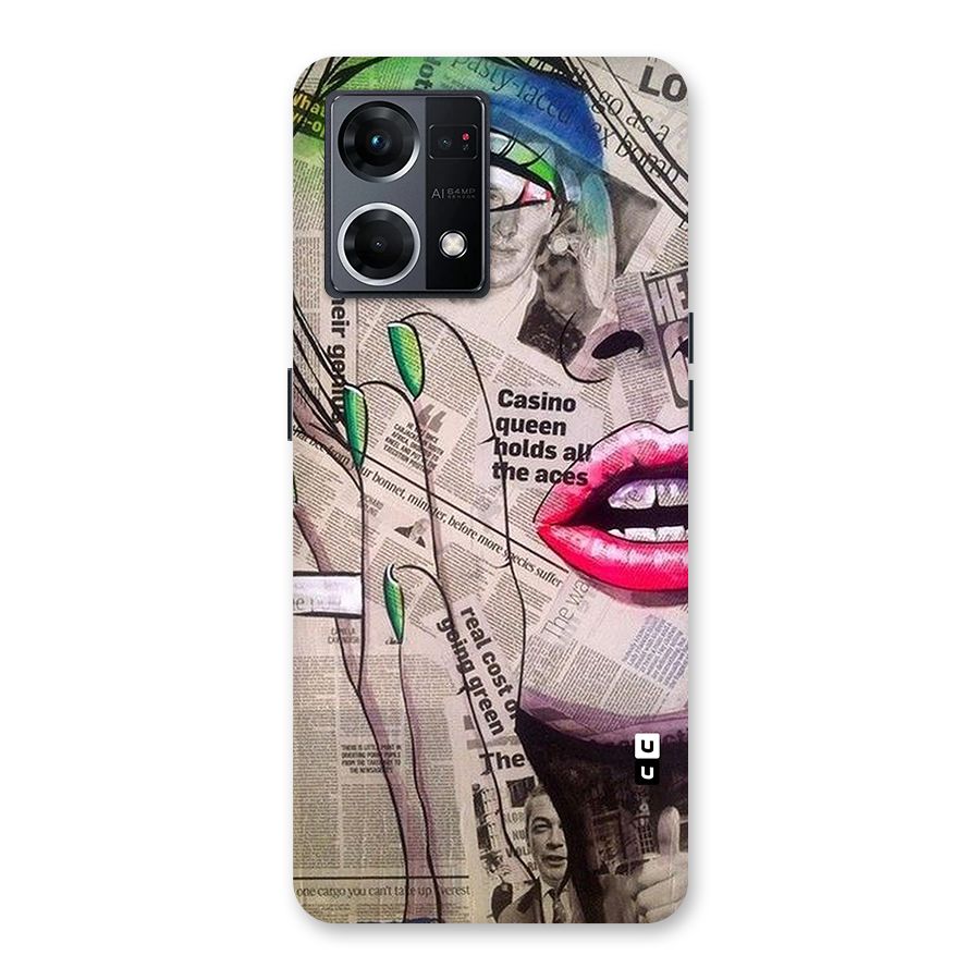 Newspaper Girl Art Glass Back Case for Oppo F21 Pro 5G