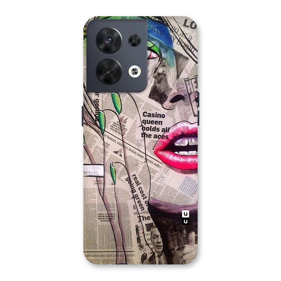Newspaper Girl Art Back Case for Oppo Reno8 5G