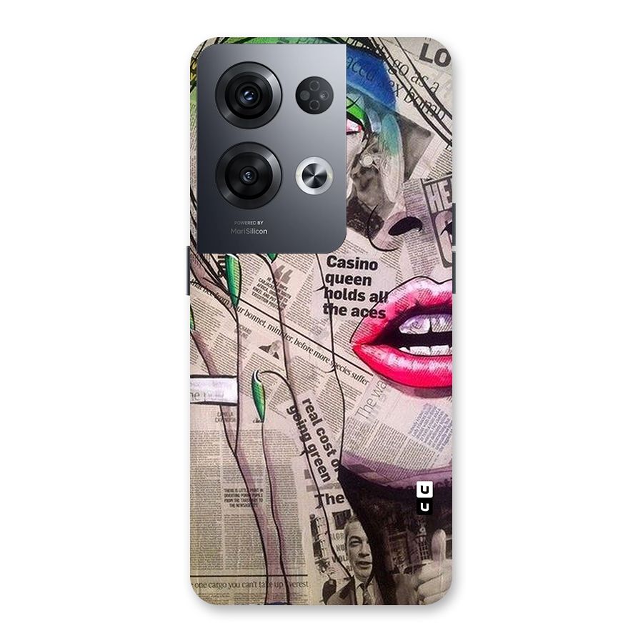 Newspaper Girl Art Back Case for Oppo Reno8 Pro 5G