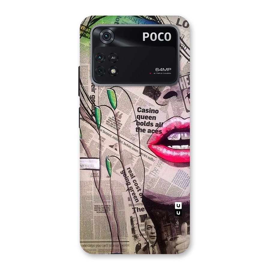 Newspaper Girl Art Back Case for Poco M4 Pro 4G