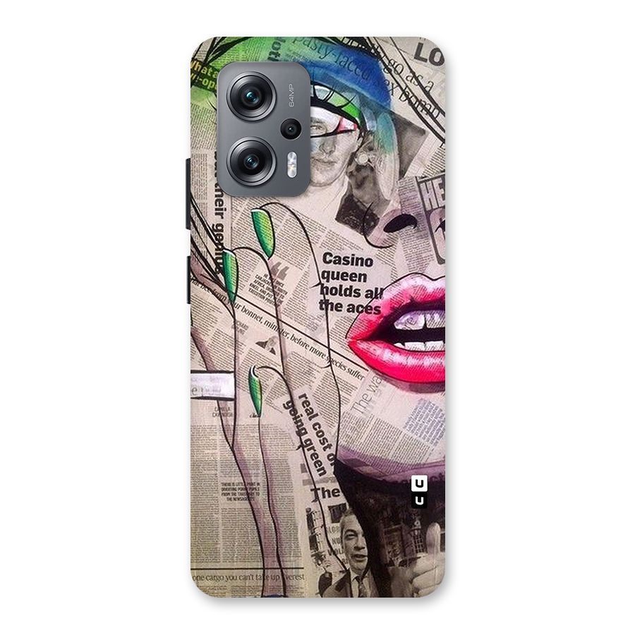 Newspaper Girl Art Back Case for Redmi K50i