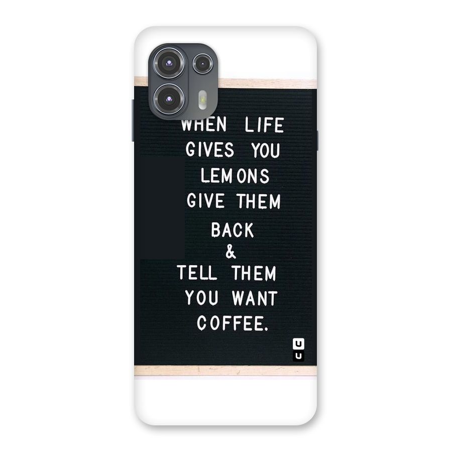No Lemon Only Coffee Back Case for Motorola Edge 20 Fusion