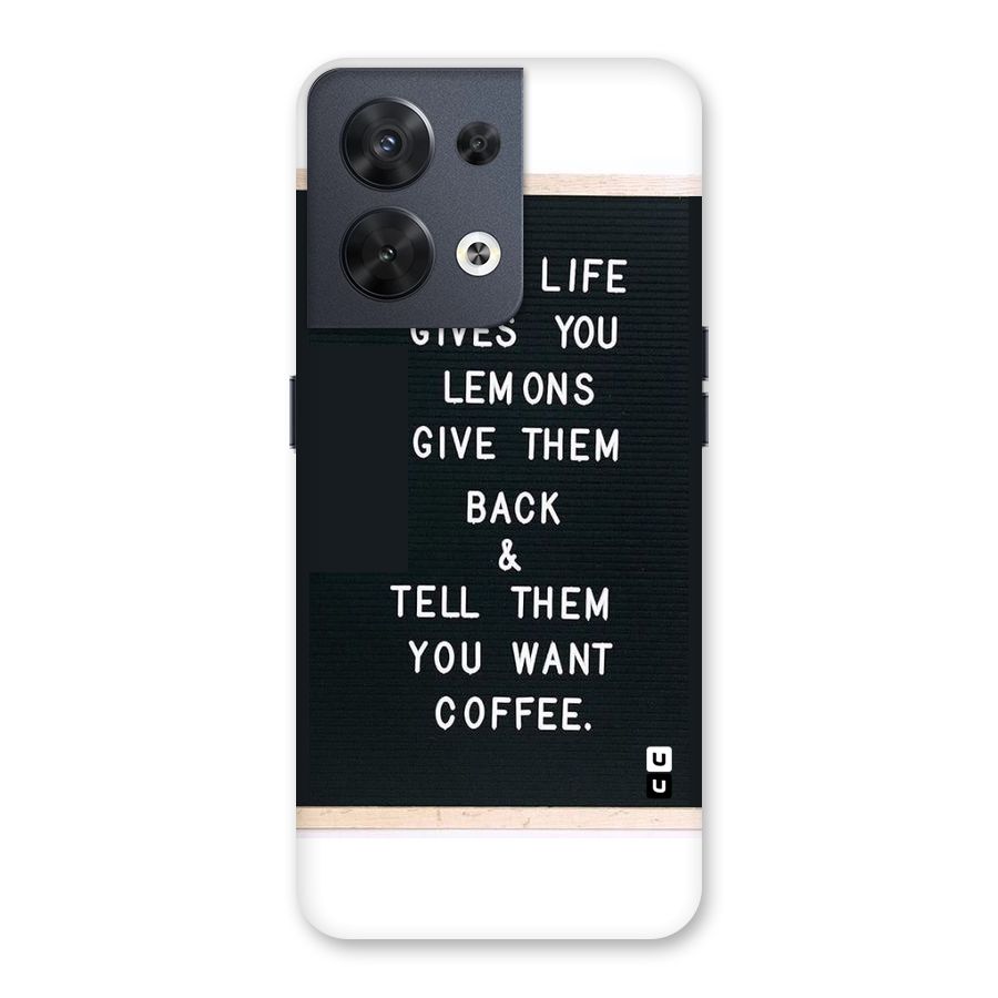 No Lemon Only Coffee Back Case for Oppo Reno8 5G