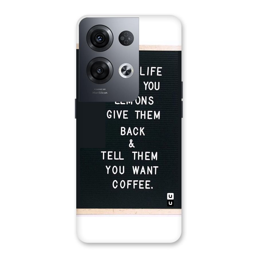 No Lemon Only Coffee Back Case for Oppo Reno8 Pro 5G