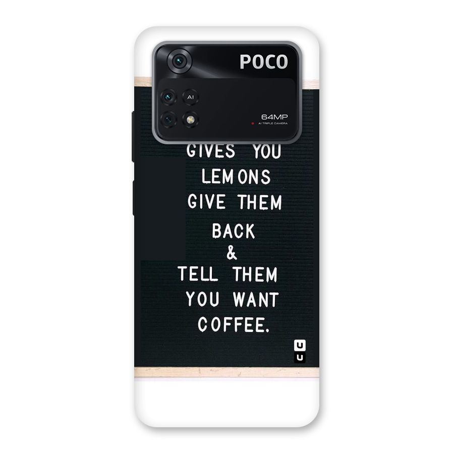 No Lemon Only Coffee Back Case for Poco M4 Pro 4G