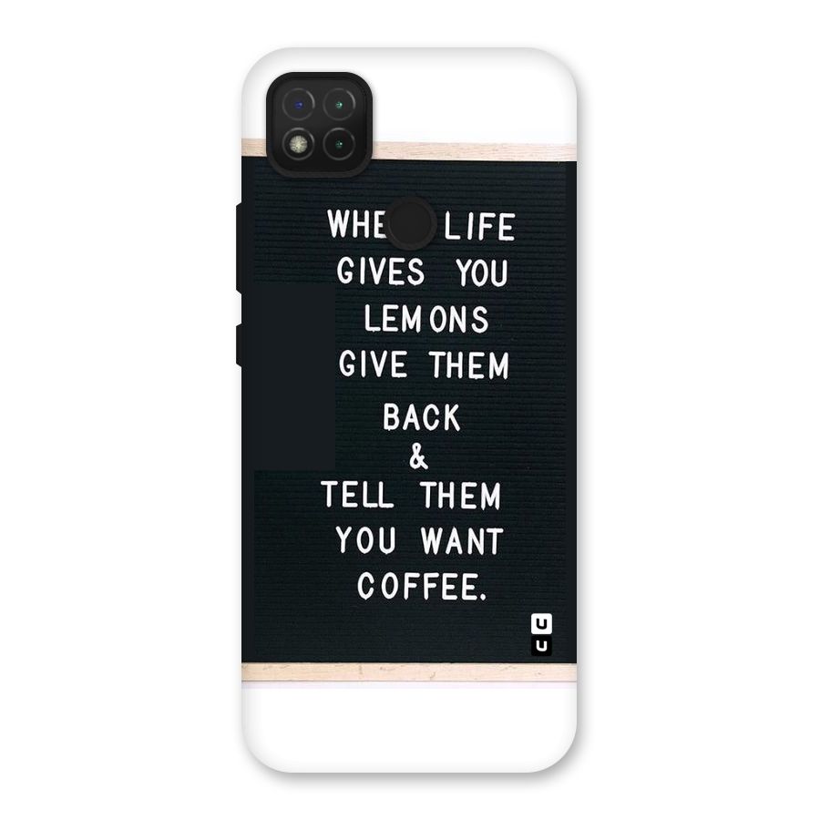 No Lemon Only Coffee Back Case for Redmi 9 Activ