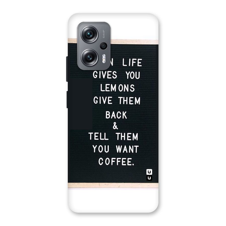 No Lemon Only Coffee Back Case for Redmi K50i