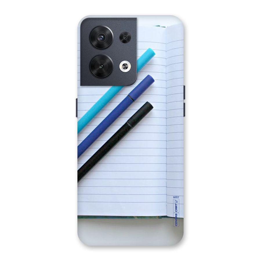 Notebook And Pens Back Case for Oppo Reno8 5G