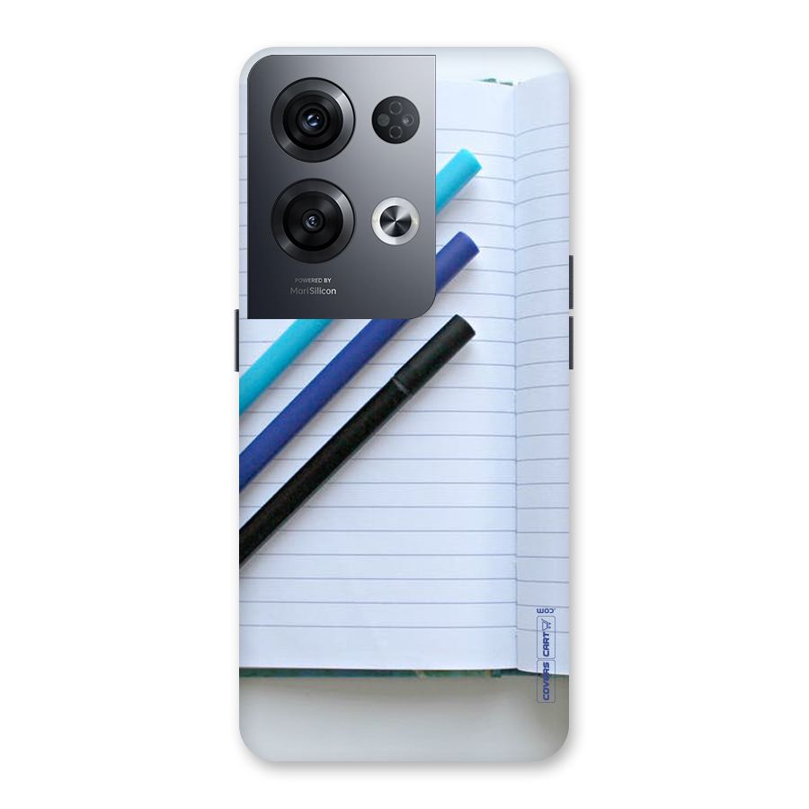 Notebook And Pens Back Case for Oppo Reno8 Pro 5G