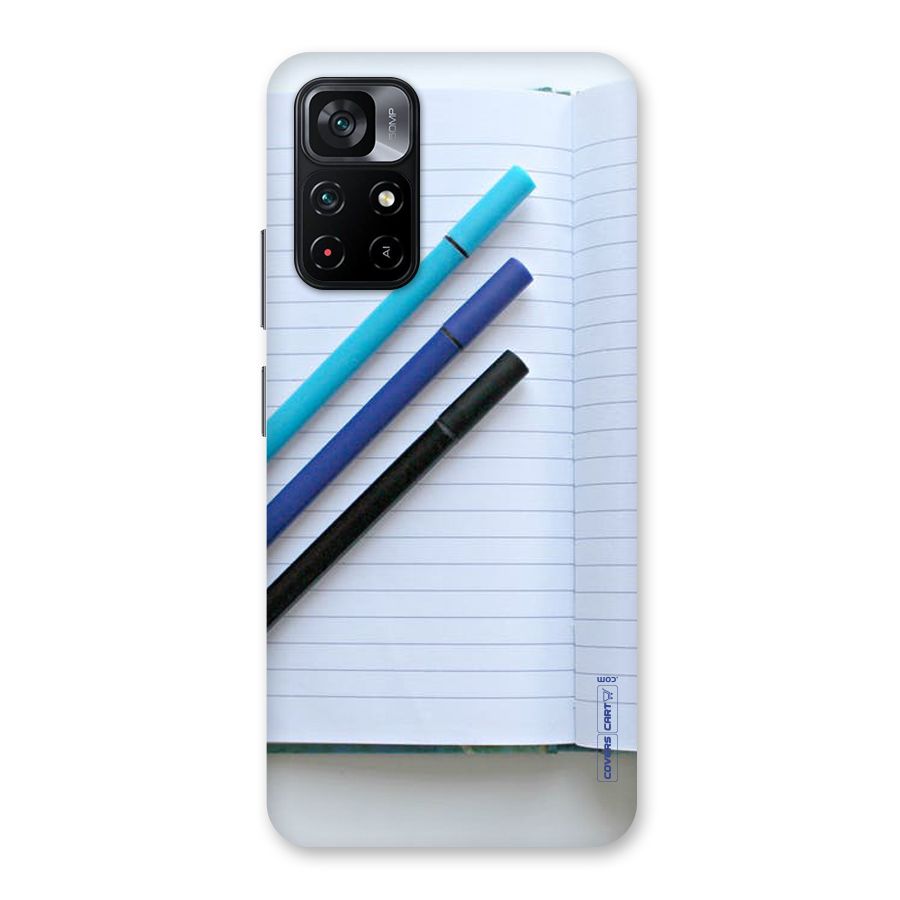 Notebook And Pens Back Case for Poco M4 Pro 5G