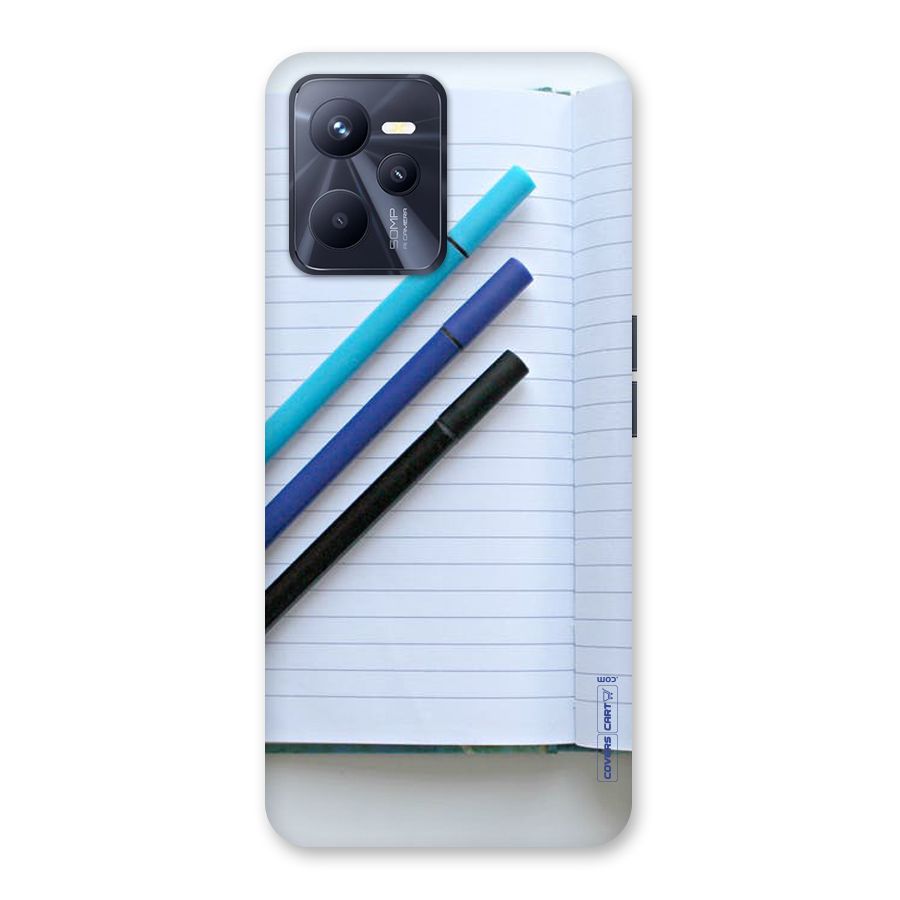 Notebook And Pens Back Case for Realme C35