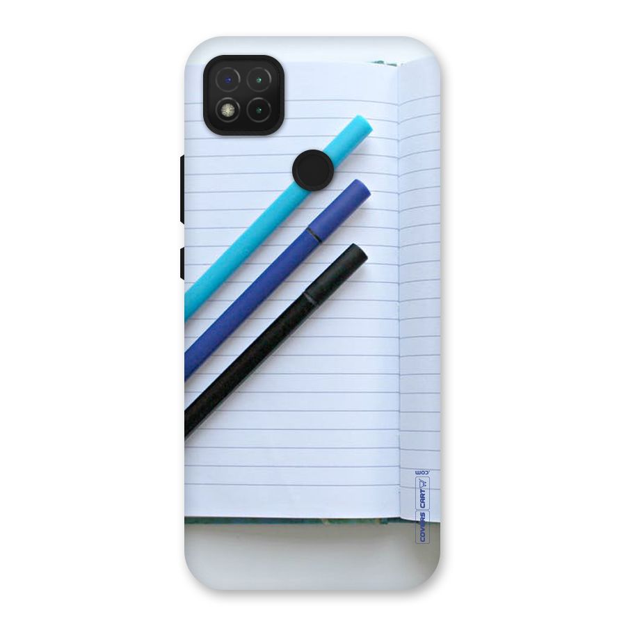 Notebook And Pens Back Case for Redmi 9 Activ