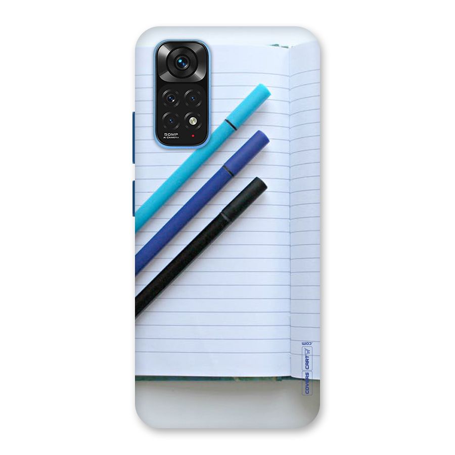 Notebook And Pens Back Case for Redmi Note 11S