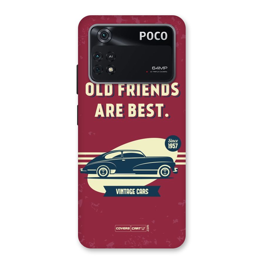 Old Friends Vintage Car Back Case for Poco M4 Pro 4G