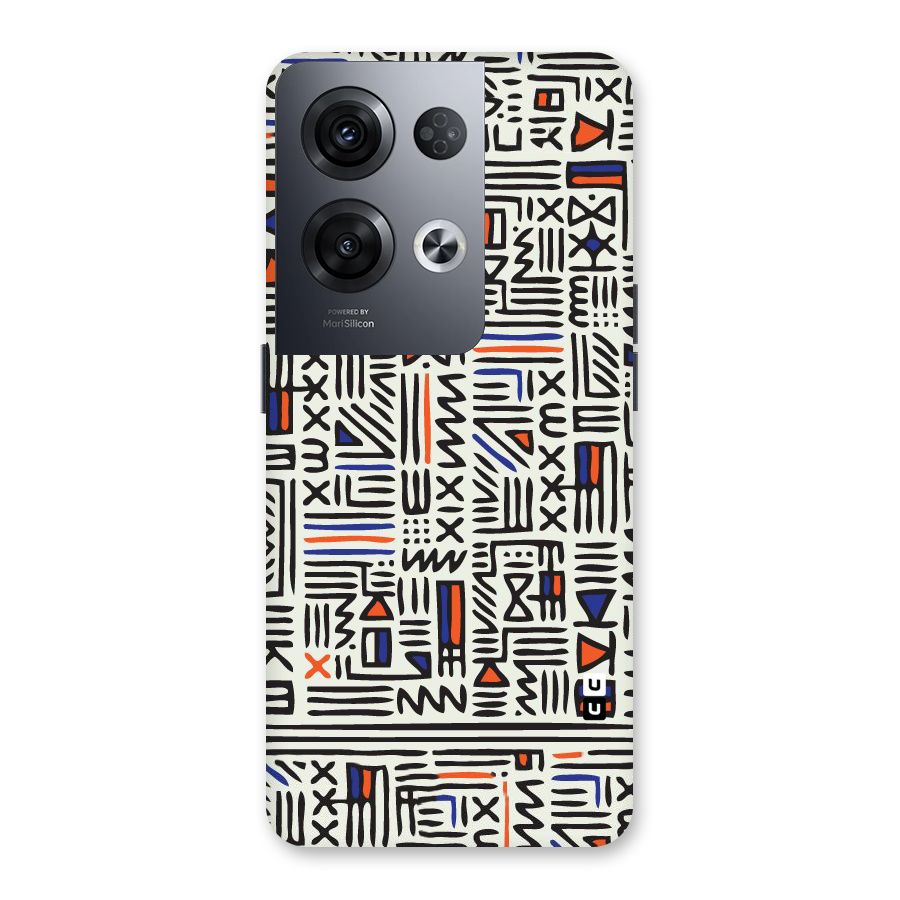 Orange Blue Number Back Case for Oppo Reno8 Pro 5G