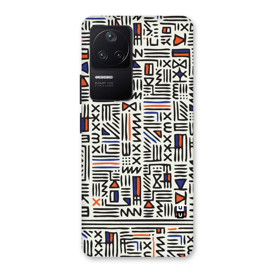 Orange Blue Number Back Case for Poco F4 5G