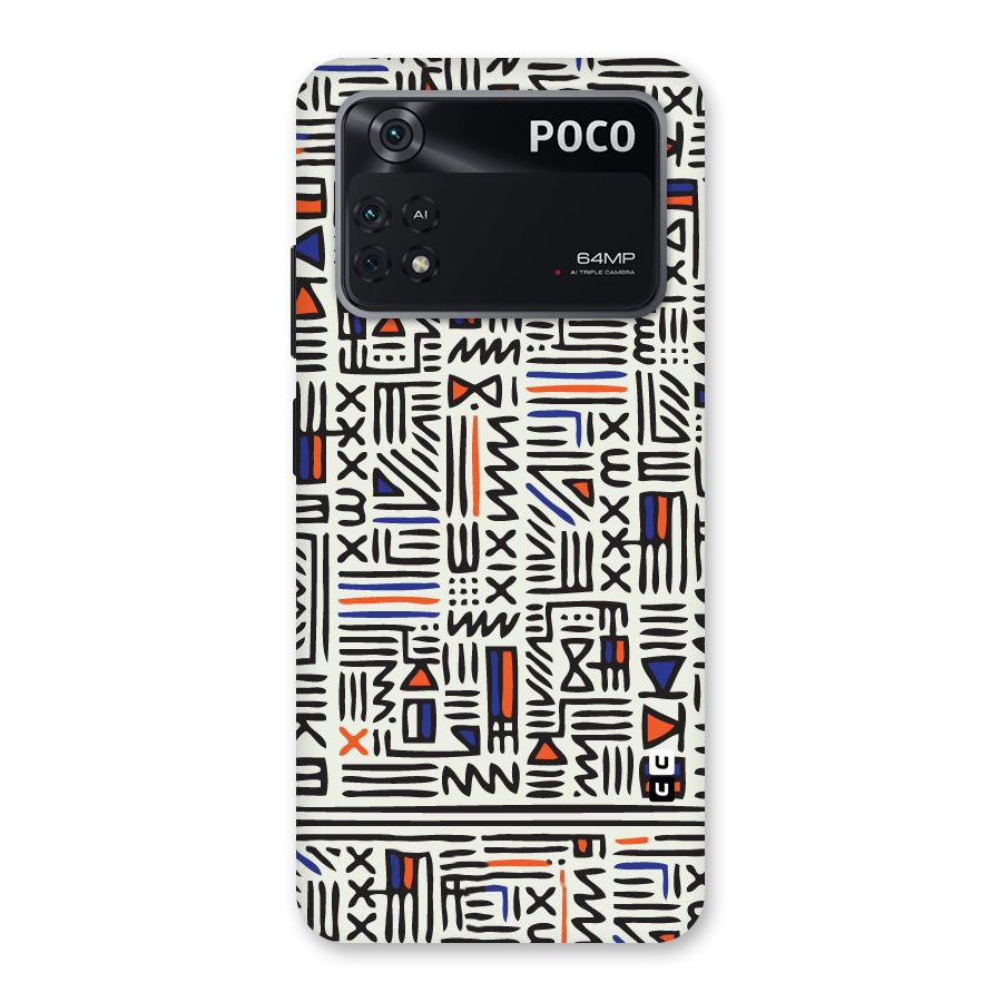 Orange Blue Number Back Case for Poco M4 Pro 4G