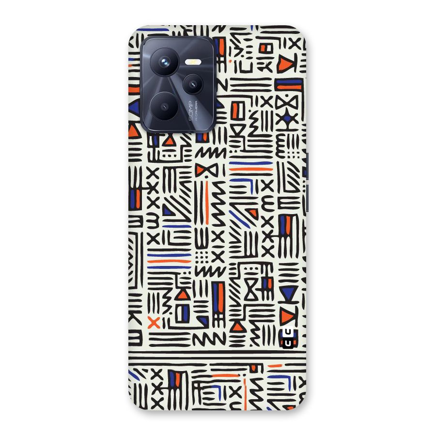 Orange Blue Number Back Case for Realme C35