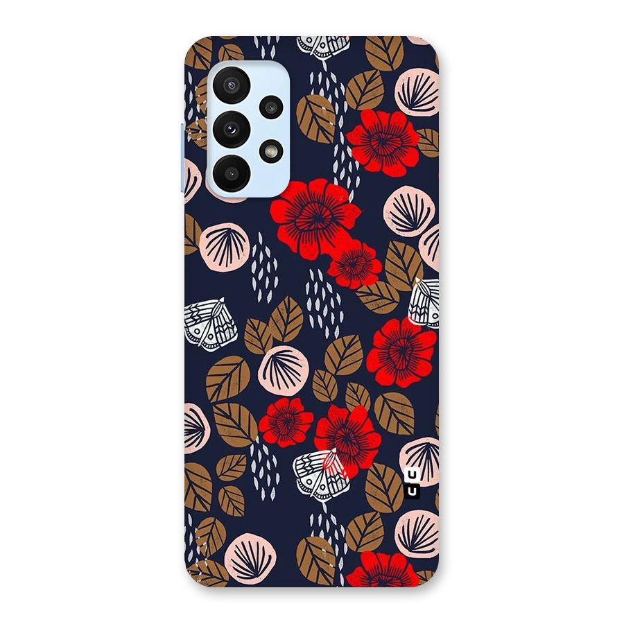 Orange Flora Back Case for Galaxy A23