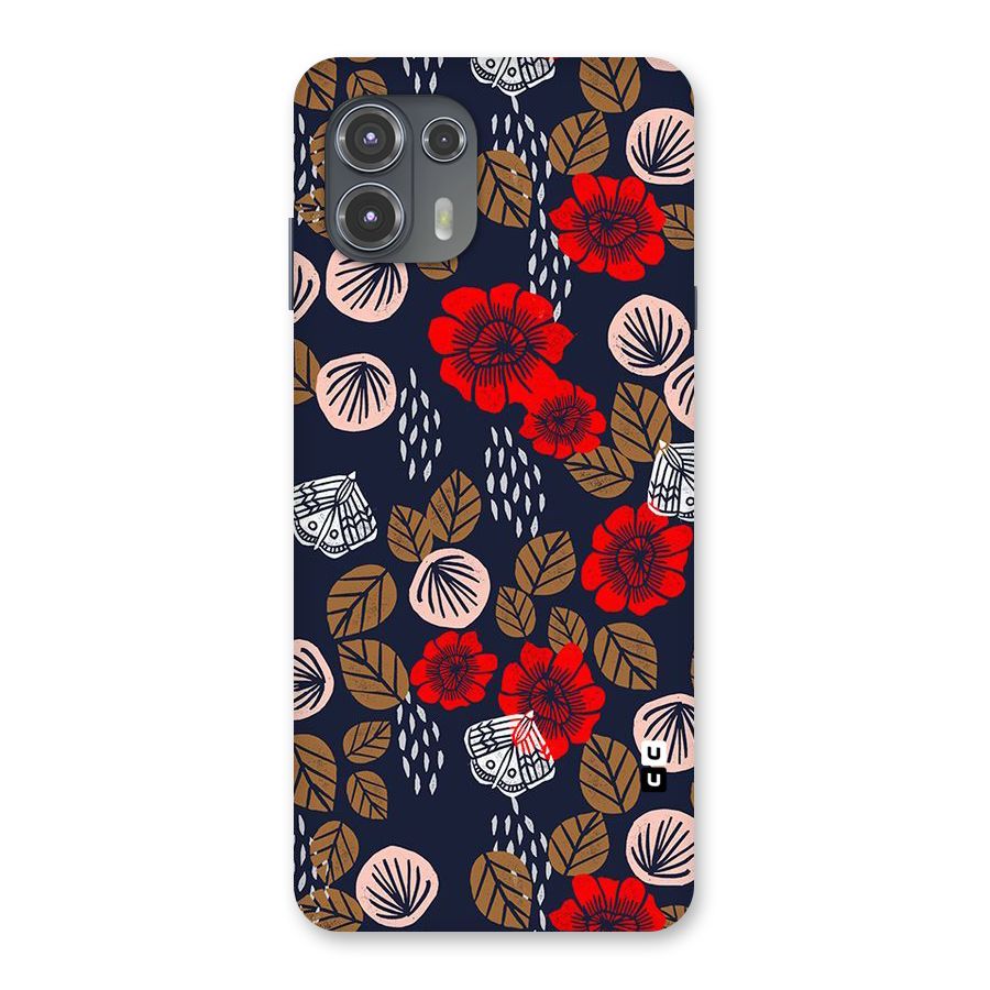 Orange Flora Back Case for Motorola Edge 20 Fusion