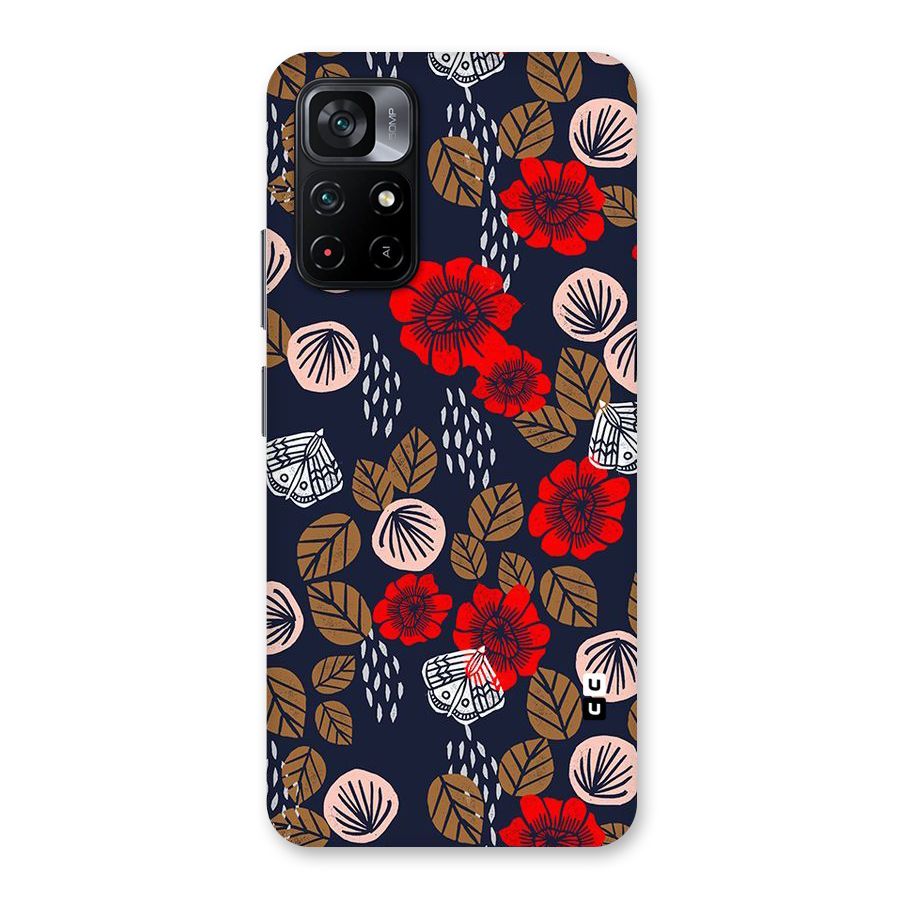 Orange Flora Back Case for Poco M4 Pro 5G
