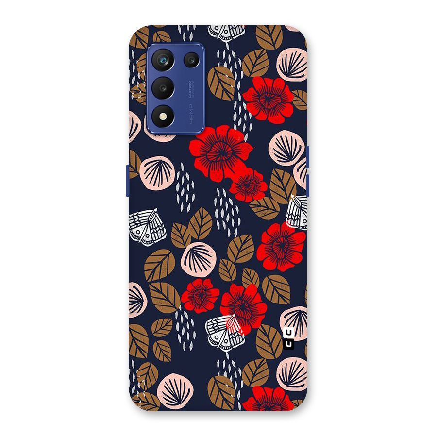 Orange Flora Back Case for Realme 9 5G Speed