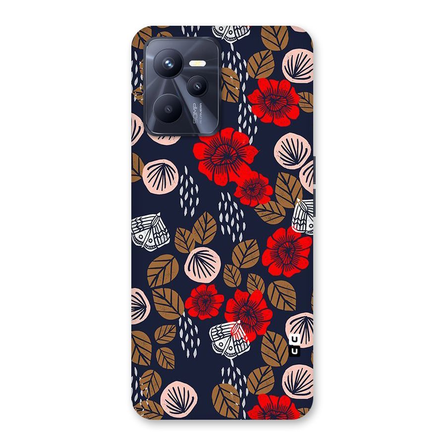 Orange Flora Back Case for Realme C35