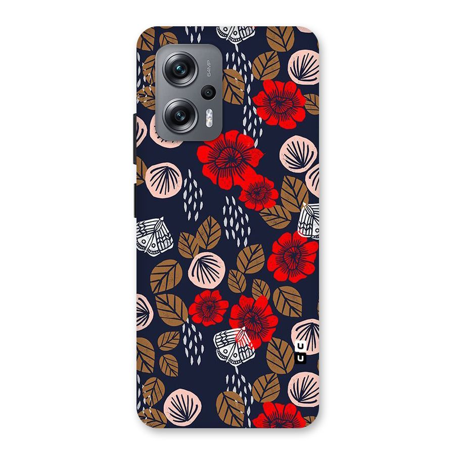 Orange Flora Back Case for Redmi K50i