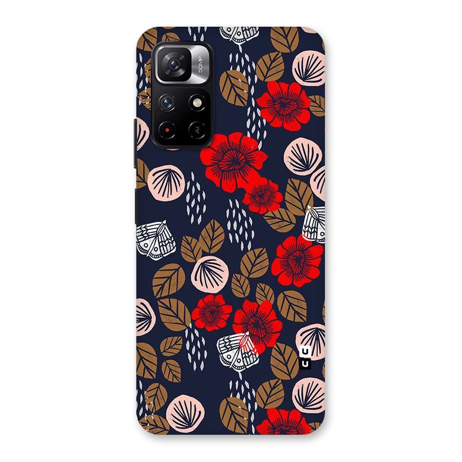 Orange Flora Back Case for Redmi Note 11T 5G