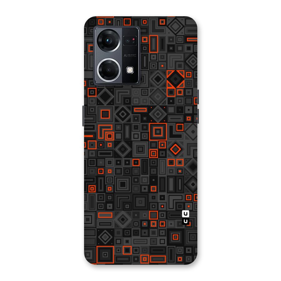 Orange Shapes Abstract Glass Back Case for Oppo F21 Pro 5G