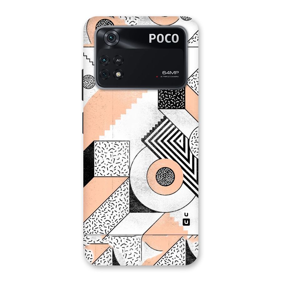 Orange Zig Zag Back Case for Poco M4 Pro 4G