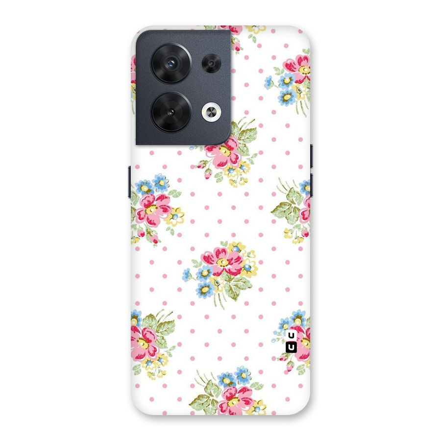 Painted Polka Floral Back Case for Oppo Reno8 5G