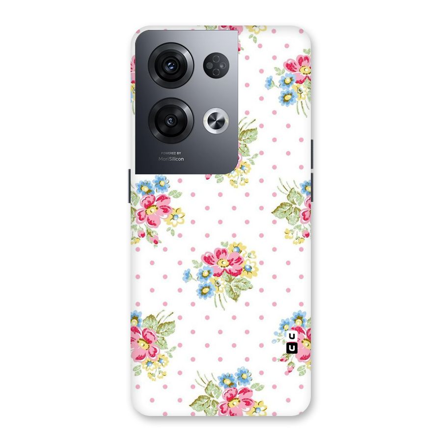 Painted Polka Floral Back Case for Oppo Reno8 Pro 5G