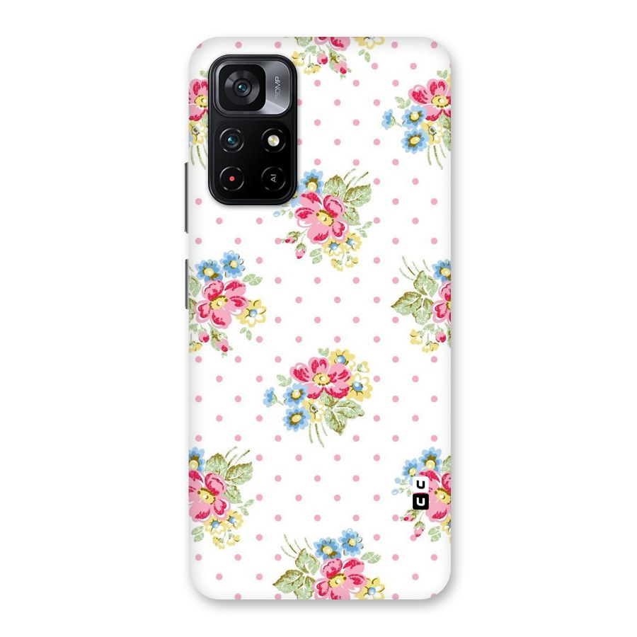 Painted Polka Floral Back Case for Poco M4 Pro 5G